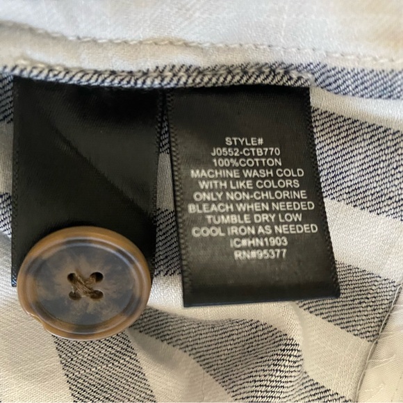 Sanctuary Striped Cotton Blazer Jacket Women’s Size Medium Pockets Blue White - Picture 7 of 7